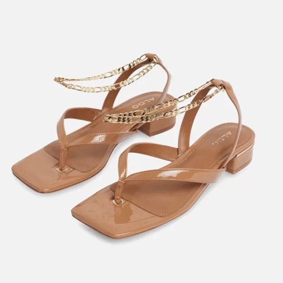 LIKE NEW! Aldo jeweled/ ankle bracelet/ ankle strap block sandals ❤️ - Picture 2 of 6